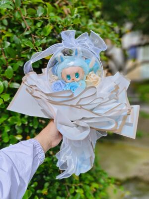 Labubu花束~限量萌系花禮，Labubu波波球花束/Labubu永生花花束/畢業花束/生日花束/求婚花束